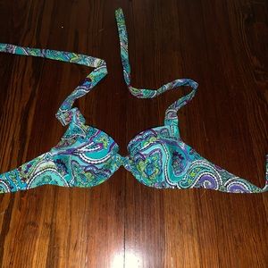Aerie Blue Paisley Underwire Blakely Bikini Top